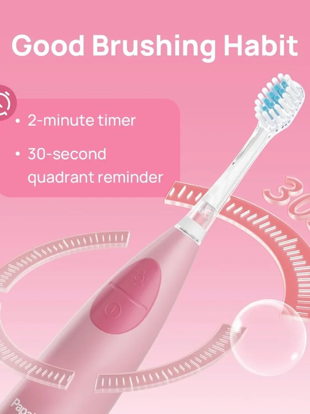 Kids Electric Toothbrush Ages 4+ Children USB Rechargeable Timer 4 Heads NEW